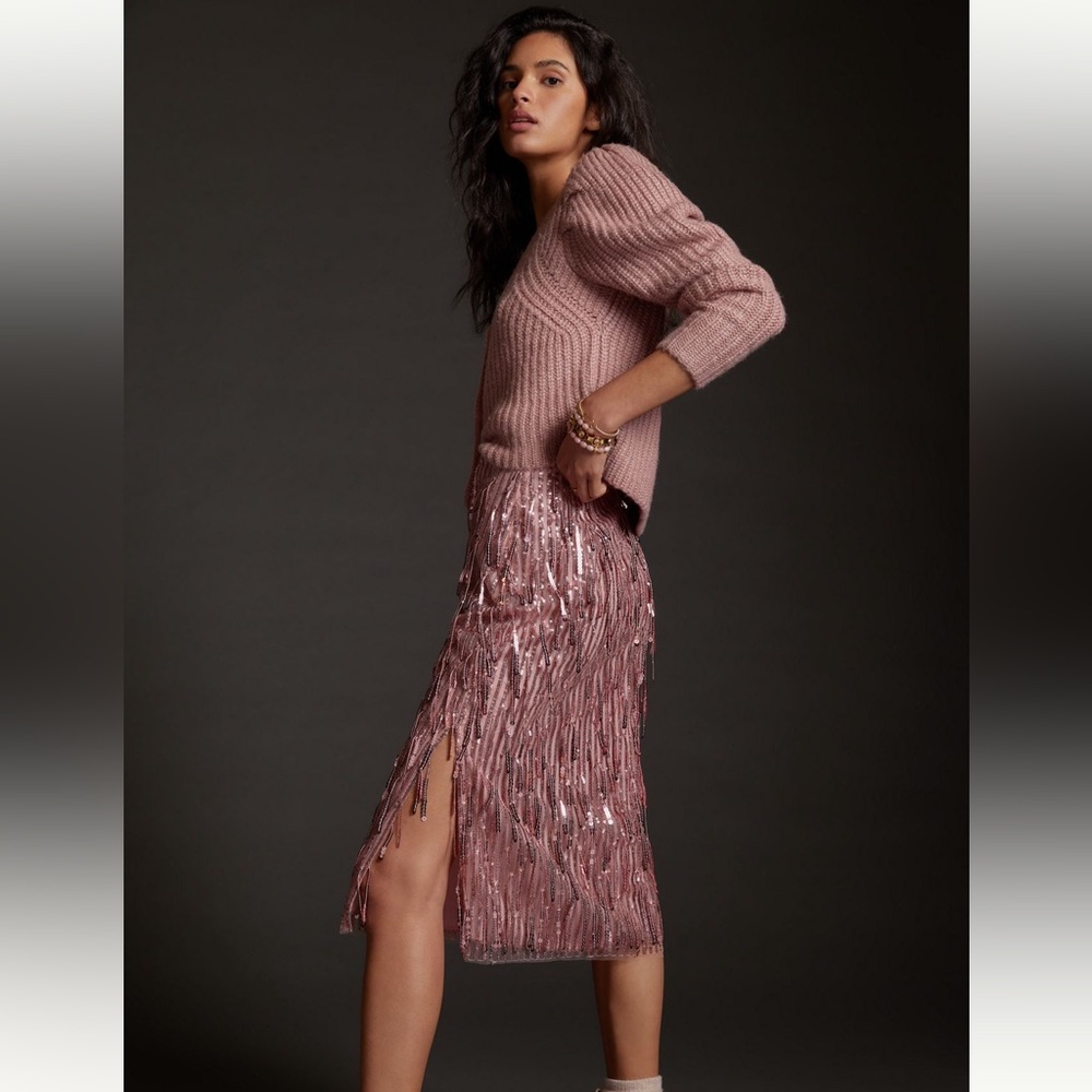 NWT Anthropologie Maeve Sequin Skirt